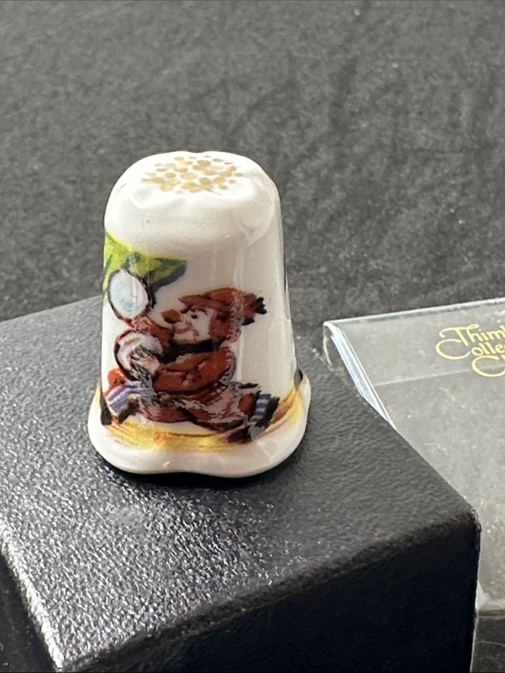 Porcelain Collectible Thimble with clown  Illustration